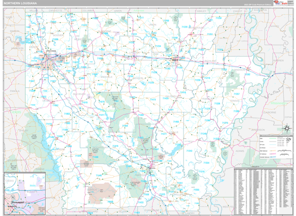 Louisiana Northern Sectional Map