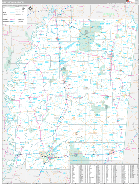 Mississippi Northern Sectional Zip Code Map