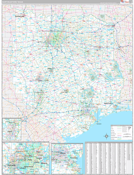 Texas North Eastern Sectional Zip Code Map