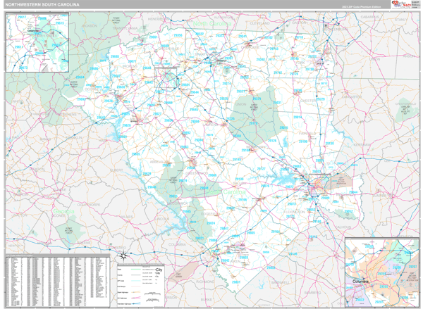 South Carolina North Western Sectional Map