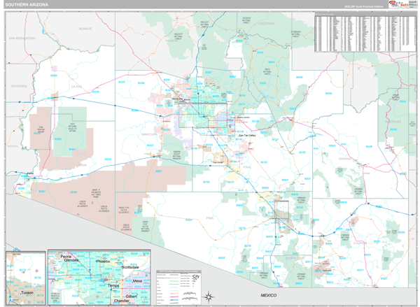 Arizona Southern Sectional Zip Code Map