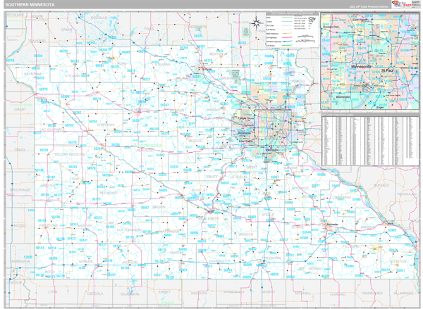 Minnesota Southern Sectional Zip Code Map