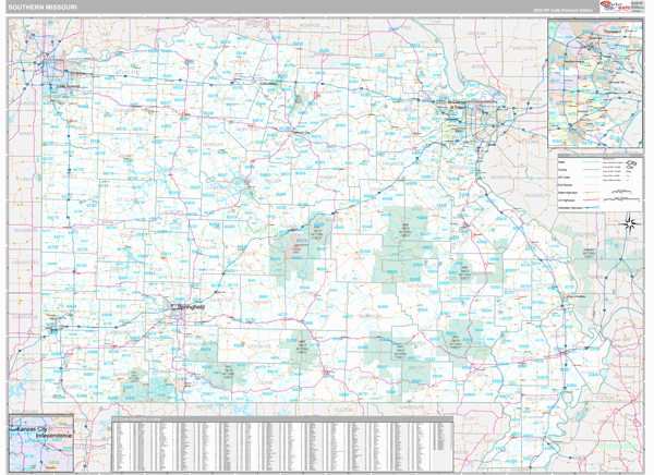 Missouri Southern Sectional Zip Code Map