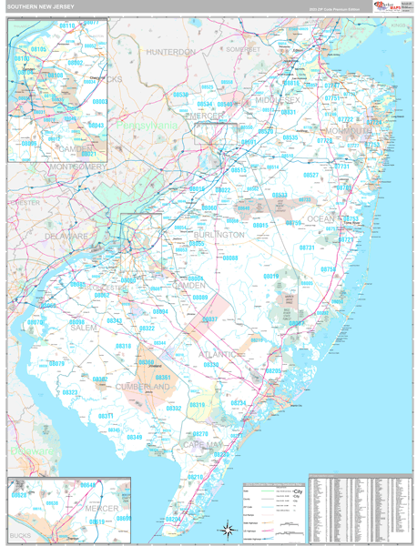 New Jersey Southern Sectional Zip Code Map