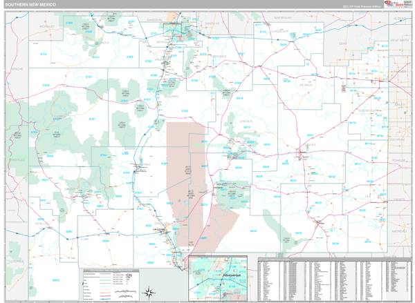 New Mexico Southern  Wall Map