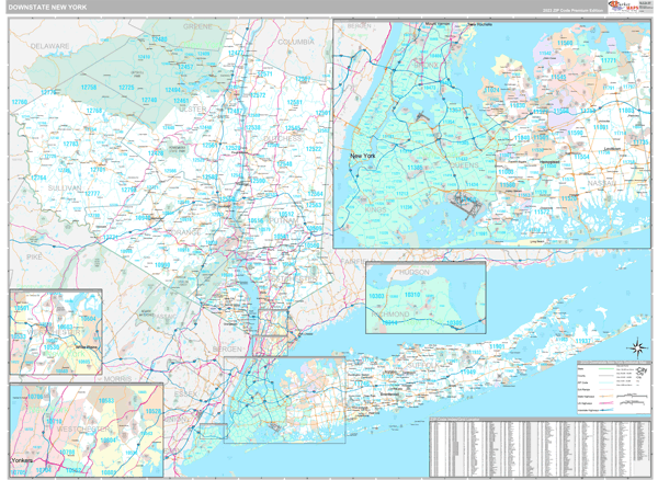 New York Southern Sectional Zip Code Map
