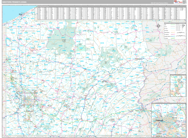 Pennsylvania Western Sectional Zip Code Map