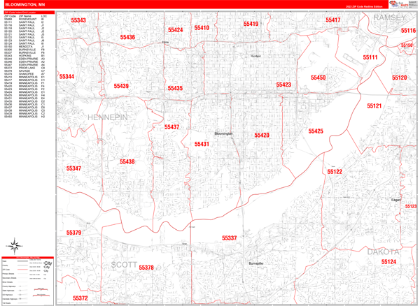 Bloomington City Map Book Red Line Style