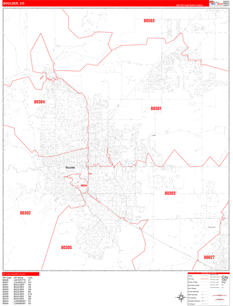 Boulder City Map Book Red Line Style