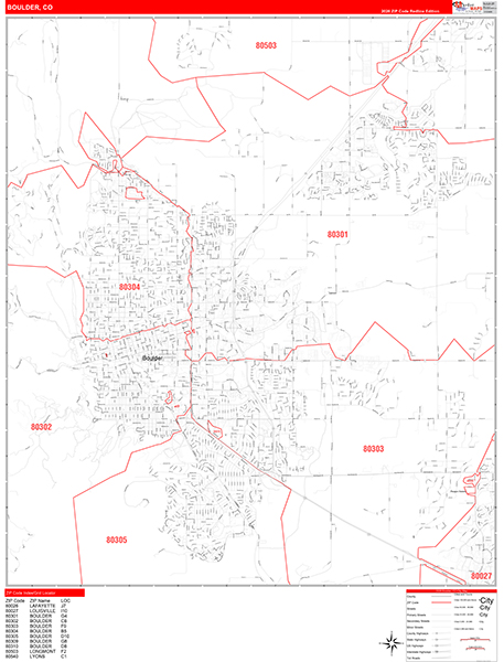 Boulder City Map Book Red Line Style