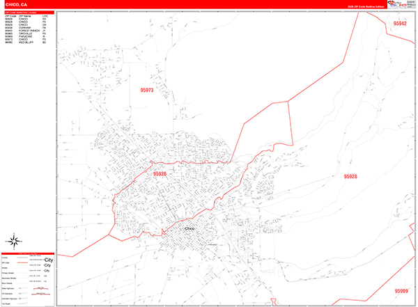 Chico Map Red Line Style