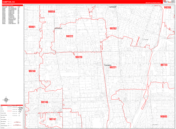 Compton City Map Book Red Line Style