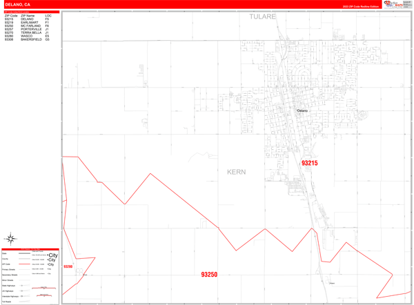 Delano City Map Book Red Line Style