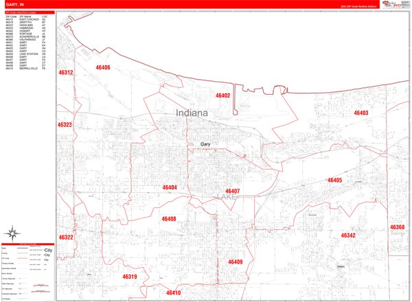 Gary City Map Book Red Line Style