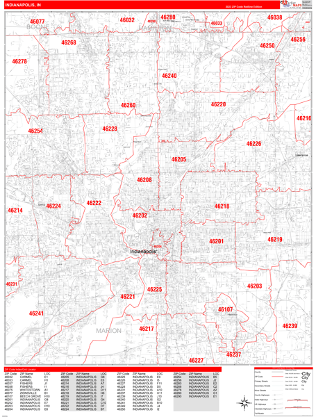 Indianapolis City Map Book Red Line Style