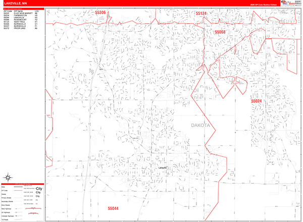 Lakeville, MN Zip Code Map