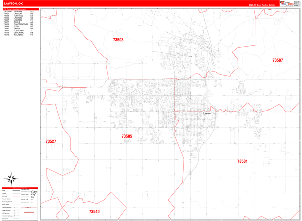 Lawton City Map Book Red Line Style