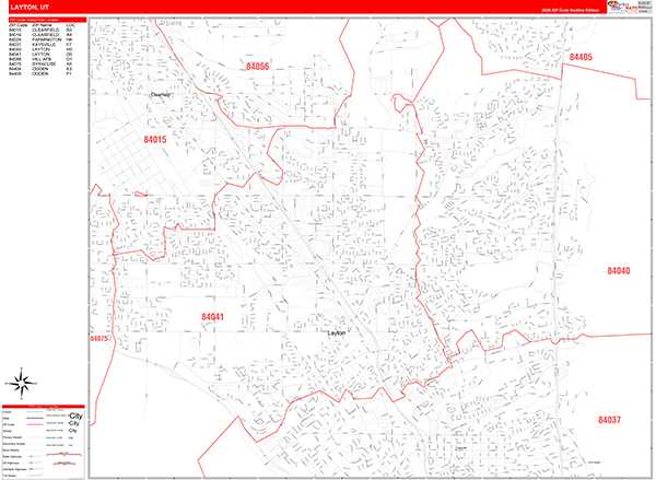 Layton, UT Zip Code Map