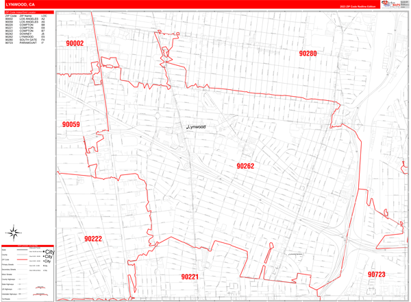 Lynwood City Map Book Red Line Style