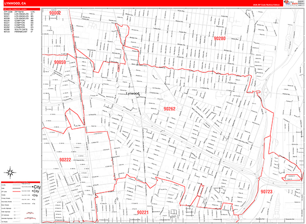 Lynwood Map Red Line Style