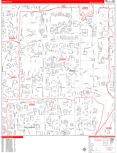Margate, FL Zip Code Map