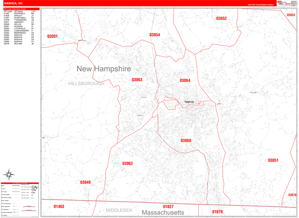 Nashua City Map Book Red Line Style