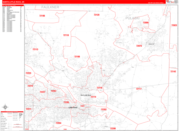 North Little Rock Arkansas Zip Code Maps - Basic