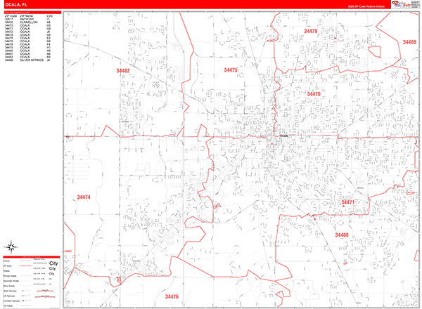 Ocala, FL Zip Code Map