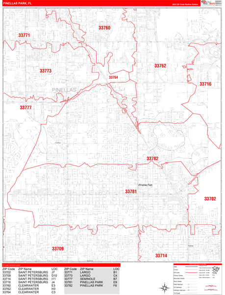 Digital Maps of Pinellas Park Florida - marketmaps.com