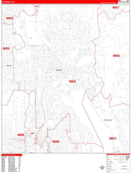 Redmond City Map Book Red Line Style