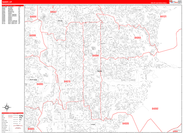 Sandy, UT Zip Code Map