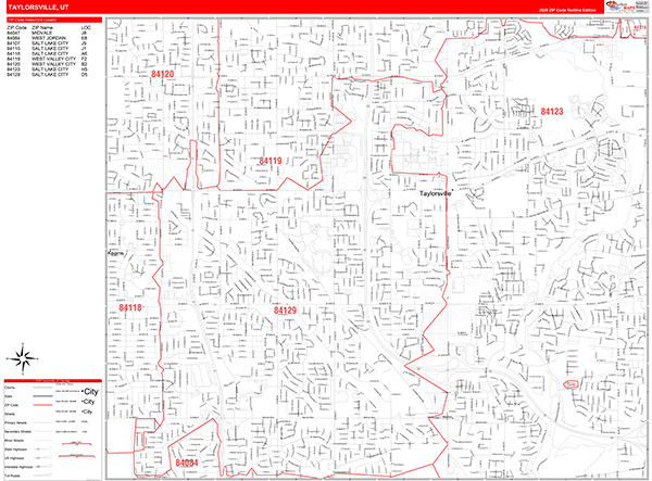 Taylorsville, UT Zip Code Map