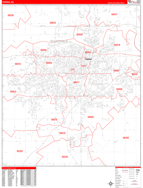 Topeka, KS Zip Code Map