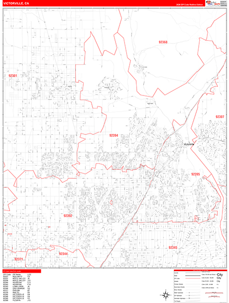 Victorville Map Red Line Style