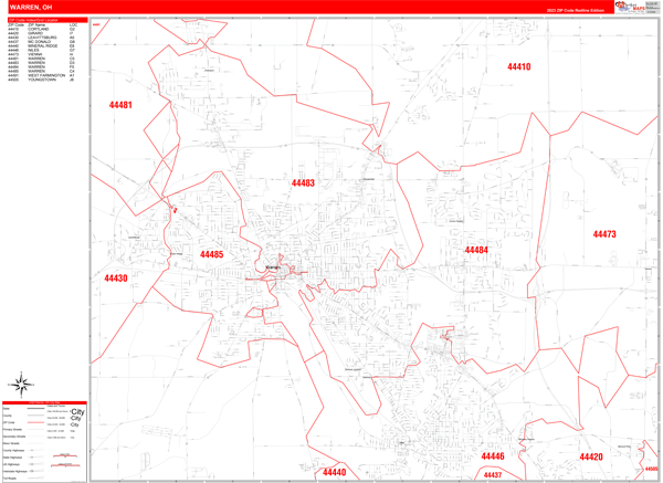 Warren City Map Book Red Line Style