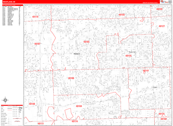 Westland, MI Zip Code Map