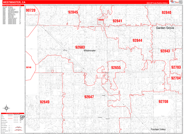 Westminster City Digital Map Red Line Style