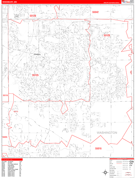 Woodbury, MN Zip Code Map