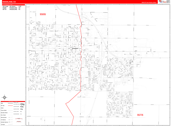 Woodland Map Red Line Style