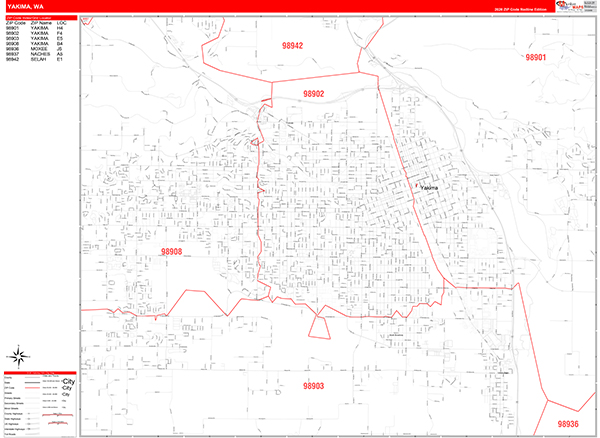 Yakima, WA Zip Code Map