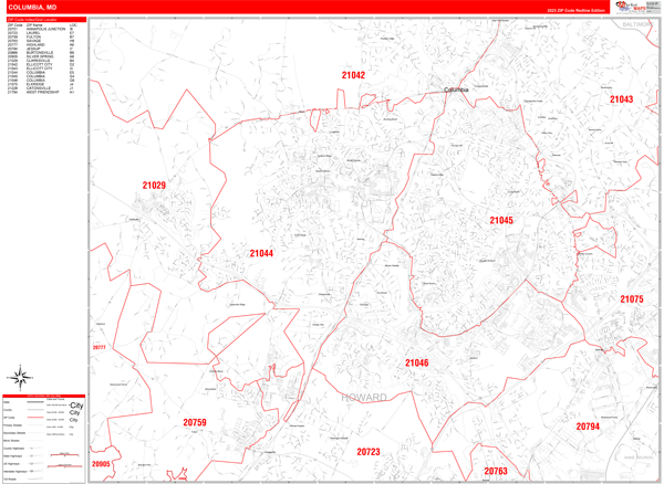 Columbia Md Zip Code Map Map