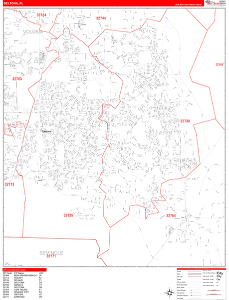 Deltona Zip Code Wall Map