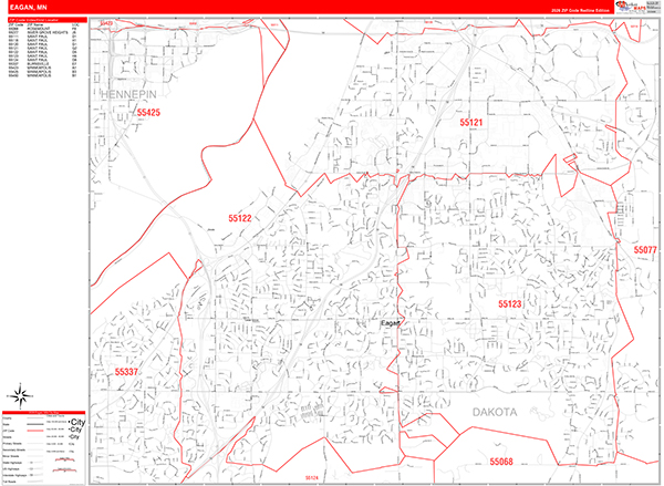 Eagan Zip Code Wall Map