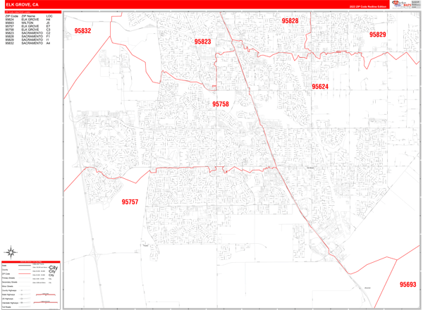 Elk Grove Zip Code Map Ca - Map