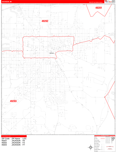 Jackson Zip Code Wall Map