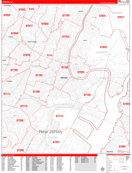  ZIP Code Wall Map of West Long Branch, NJ ZIP Code Map