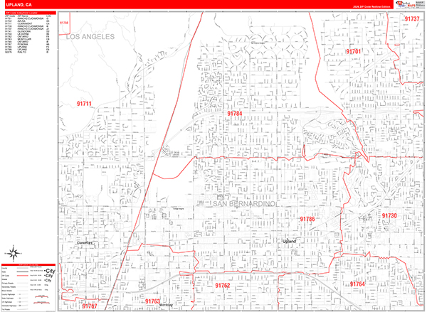 Upland Zip Code Wall Map