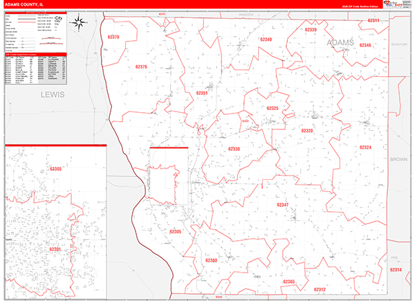 Adams County, IL Zip Code Map