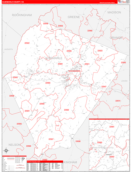 Albemarle County, VA Zip Code Map