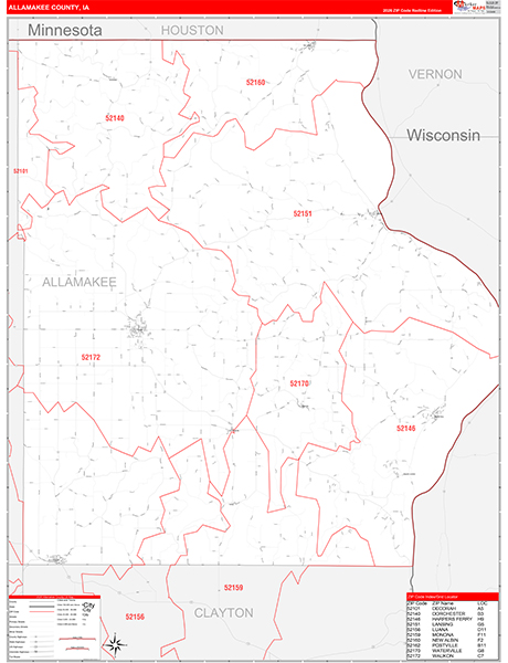 Allamakee County, IA Zip Code Map